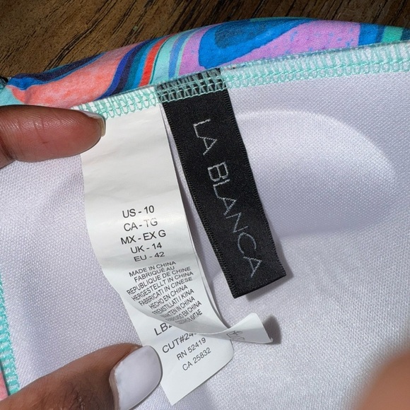 La Blanca Size 10 Colorful Swirl Women's Bikini Top - Picture 5 of 5